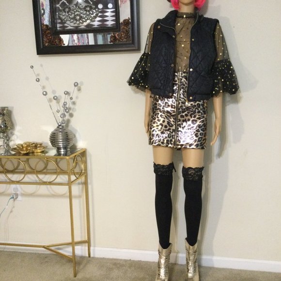 ANIMAL PRINT FAUX LEATHER MINI SKIRT - Picture 7 of 7